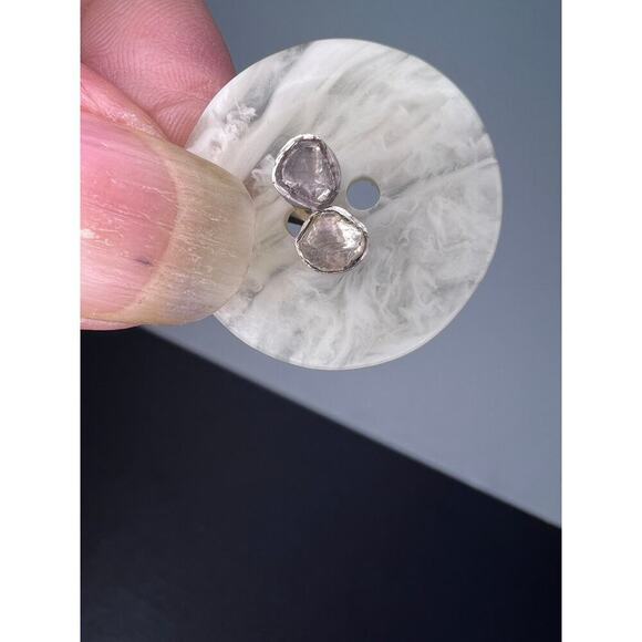 Mooneye 1.00 CTW Natural Diamond Polki Cluster Studs 925  Natural polki diamond stud earrings in sterling silver